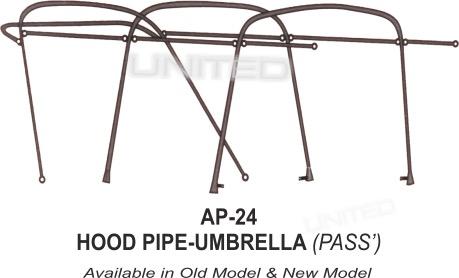 United Auto Industries offers quality products Ap 24 Hood Pipe Umbrella Pass for Piaggio Ape, Available in Old and New Model.